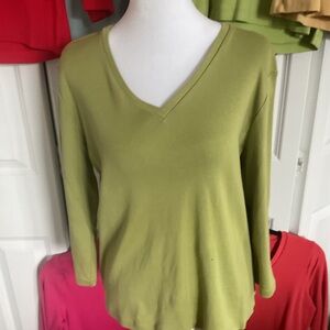 CHICOS V-Neck 3/4 length Sleeve Cotton top